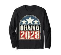 Vintage Obama 2028 Presidente Barack 3er mandato Patriótico Manga Larga