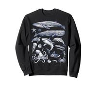 Vintage Océano Vida Marina Animales Fauna Silv Sudadera
