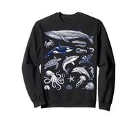 Vintage Océano Vida Marina Animales Fauna Silv Sudadera