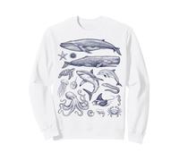 Vintage Océano Vida Marina Animales Fauna Silv Sudadera