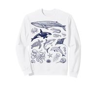Vintage Océano Vida Marina Animales Fauna Silv Sudadera
