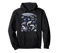 Vintage Océano Vida Marina Animales Fauna Silv Sudadera con Capucha
