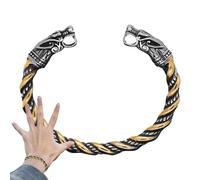Vintage Odin Bracelet, Norse Wolf Wristband, Zinc Alloy Cuff with Open Design, Fashion Arm Ring for Jewelry, Stylish Bangle, Men’s Accessory for Mythology Lovers Easy to Clean