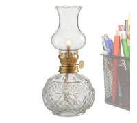 Vintage Oil Lamp - Clear Glass Rustic Farmhouse Table Centerpiece