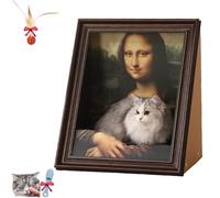 Vintage Oil Painting Cat Bed, Art 4D Oil Painting Cat Frame Nest, Cats Living in Famous Paintings, Cardboard Cats House & Scratcher, for All Seasons (A)