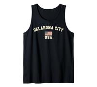 Vintage Oklahoma City USA Bandera Americana Recuerdo Fresco Retro Camiseta sin Mangas
