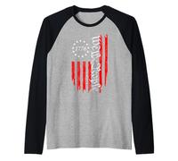 Vintage Old American Flag 4th July 1776 We The People USA Camiseta Manga Raglan