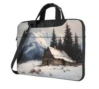 Vintage Old Log Cabin In The Snowy Mountain - Funda acolchada para laptop de 15.6 pulgadas, funda acolchada para mujeres y hombres