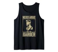 Vintage Old School Barber Nunca discutir con su peluquero Camiseta sin Mangas
