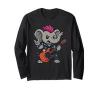 Vintage Old School Punk Rock Band Elefante Regalo Hombres Mujeres Manga Larga