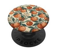 Vintage Orange Fruit and Blossom Botanical Pattern PopSockets PopGrip Adhesivo