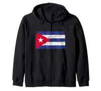 Vintage Orgulloso Cuba Americano Patriótico y Orgullo Bandera Cuba Sudadera con Capucha