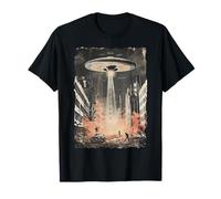 Vintage OVNI / UAP Invasión Alien Guerra Armagedón OVNI Camiseta