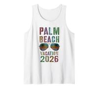 Vintage Palm Beach Vacation 2026 Vacay Swim Travel a Juego Camiseta sin Mangas