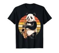 Vintage Panda Tocando Saxofón Jazz Saxofón Músico Saxofón Camiseta