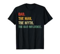 Vintage Papá El Hombre El Mito La Mala Influencia Retro Camiseta