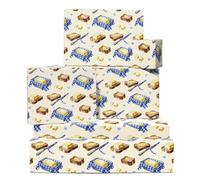 Vintage Papel De Regalo - 6 Hojas For Mujeres - Afternoon Tea Papel De Regalo With Teapots Cups & Scones - Mother'S Day Cumpleaños Bridal Shower & Holiday By Central 23