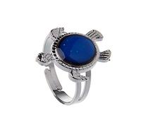 Vintage para tortuga, anillos de estado de ánimo, sentimiento de emoción, temperatura, anillos de joyería, accesorios para parejas, collar de perlas