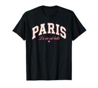 Vintage Paris La Vie EST Belle - Recuerdo de Viaje francés Camiseta gráfica económica