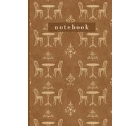 Vintage Parisian Café Pattern Composition Notebook - College Ruled - 6" x 9" - 120 Pages