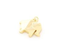 Vintage Parts - Colgante de elefante en estilo origami con chapado en oro de 18 quilates de larga duración para hacer joyas, colgantes y homólogos