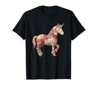 Vintage Patchwork Unicornio Acolchado Costura Amante Camiseta