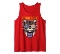 Vintage Patriotic Tennessee Cat Lovers Camiseta sin Mangas