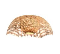 Vintage-Pendelleuchte aus Bambus-Rattan - 65 cm gewebte Deckenlampe für Bauernhaus- und Zen-Dekor (Dunkle Farbe, 45 cm)