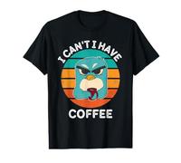 Vintage Penguin I Can't I Have Coffee Lover Retro Café Camiseta gráfica económica