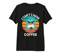 Vintage Penguin I Can't I Have Coffee Lover Retro Café Camiseta Premium