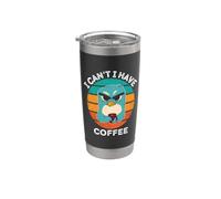 Vintage Penguin I Can't I Have Coffee Lover Retro Café Vaso térmico de acero inoxidable de doble pared