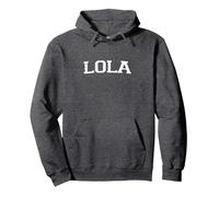 Vintage Personalizado Nombre Clásico Lola Sudadera con Capucha, Unisex para Adultos, Jaspeado Oscuro, S