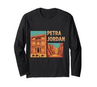 Vintage Petra Jordan Travel Souvenir Landmark Turista Regalo Manga Larga