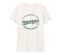 Vintage Philadelphia City of Brotherly Love Green Text Camiseta Premium