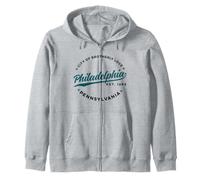 Vintage Philadelphia City of Brotherly Love Green Text Sudadera con Capucha