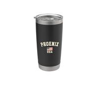 Vintage Phoenix USA Bandera Americana Arizona Recuerdo Retro Vaso térmico de acero inoxidable de doble pared