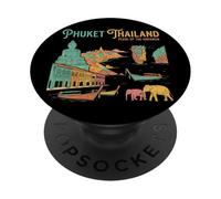 Vintage Phuket Tailandia Travel Souvenir City Turista Regalo PopSockets PopGrip Adhesivo