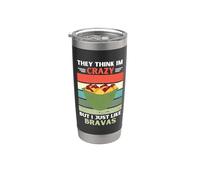 Vintage Piensan Que Estoy Loco Pero Me Gusta Bravas Lover Vaso térmico de acero inoxidable de doble pared