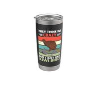 Vintage Piensan Que Estoy Loco Pero Me Gusta El Amante De Los Pájaros Kiwi Vaso térmico de acero inoxidable de doble pared