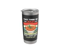 Vintage Piensan que estoy loco pero me gusta el amante del gazpacho Vaso térmico de acero inoxidable de doble pared