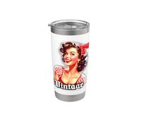 Vintage Pin-Up Girl x Pretty Girl 1950's Vaso térmico de acero inoxidable de doble pared
