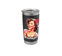 Vintage Pin-Up Girl x Pretty Girl 1950's Vaso térmico de acero inoxidable de doble pared