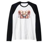 Vintage Pink GNOME Couple Decorative Easter Egg For Spring Camiseta Manga Raglan
