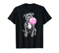 Vintage Pitbull Soplando Burbuja Perro Papá Mamá Dueño Camiseta
