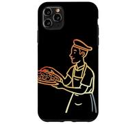 Vintage Pizza Maker Línea de Arte para Niños Carcasa para iPhone 11 Pro Max