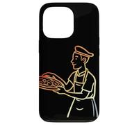 Vintage Pizza Maker Línea de Arte para Niños Carcasa para iPhone 13 Pro