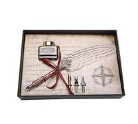 Vintage pluma y tinta conjunto pluma carta escritura Kit Retro clásico papelería cumpleaños caja caligrafía fuente Dip plumas conjuntos para escribir s de Navidad (Blanco)