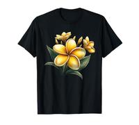 Vintage Plumeria Amarillo Floral Tropical Bloom Verano Camiseta