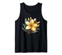 Vintage Plumeria Amarillo Floral Tropical Bloom Verano Camiseta sin Mangas
