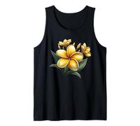 Vintage Plumeria Amarillo Floral Tropical Bloom Verano Camiseta sin Mangas